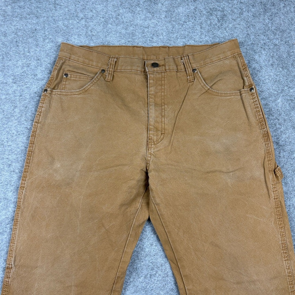Dickies Carpenter Pants Mens 34x32 Brown Canvas Duck Utility Workwear Rugged